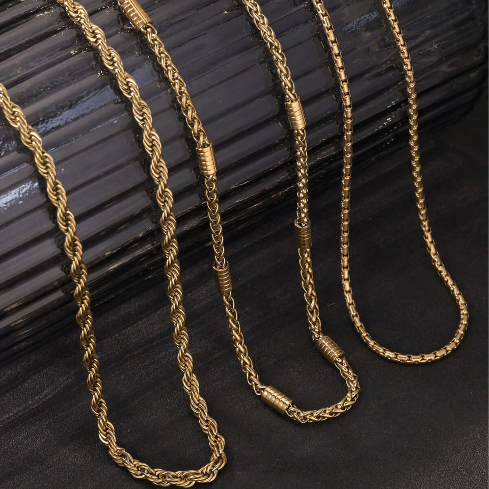 Buy Fashionable stainless steel thick necklace and twisted long necklace in UK - High Quality