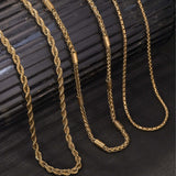Buy Fashionable stainless steel thick necklace and twisted long necklace in UK - High Quality