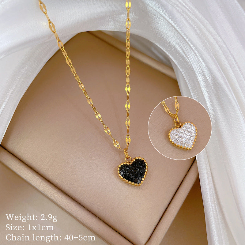 Extremely Simple Double-sided Heart-shaped Furnace Necklace