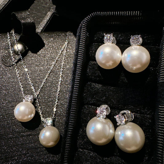 Princess Style Zircon Pearl Jewelry Set for Women