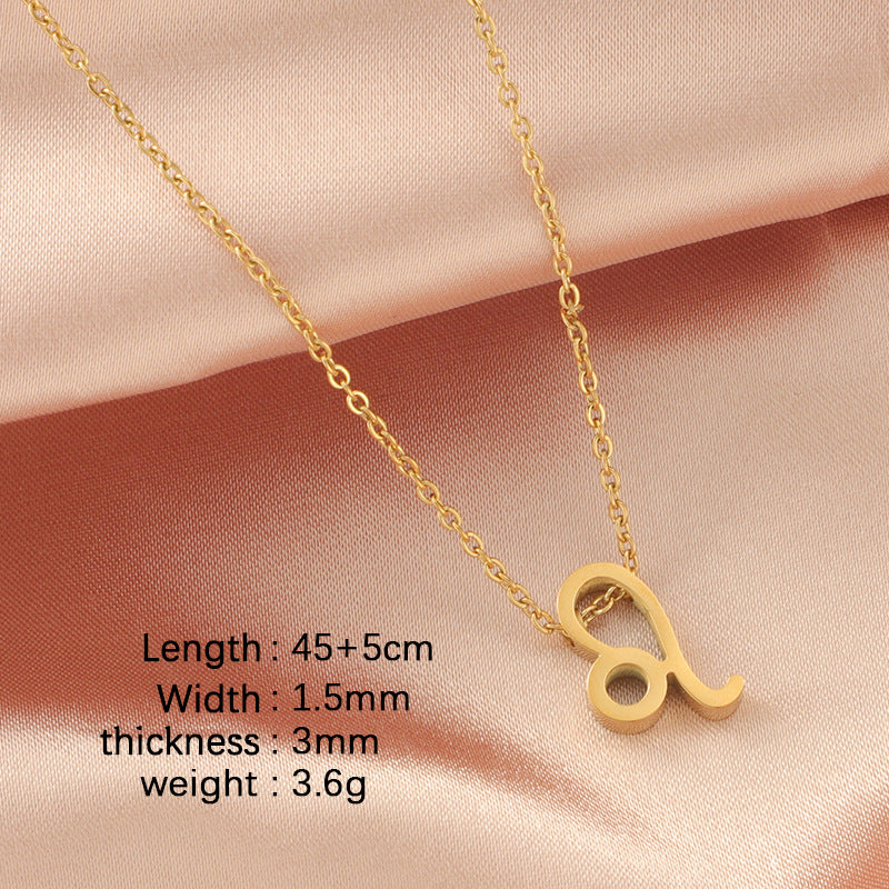 12 Zodiac Sign Collarbone Chain Necklace for Women
