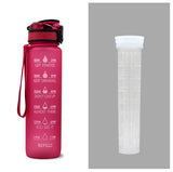 1L Tritan Motivational Water Bottle with Time Marker – Leakproof Sports Bottle (UK) - Water Bottles | Buy Online in UK