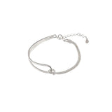 Geometric Knotted Half Bracelet for Women – Minimalist Open Cuff Bangle