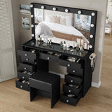 Makeup Vanity Desk With Adjustable Hollywood Illumination Mirror-2