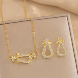 Hot Selling Horseshoe Buckle Necklace Women's Versatile Set