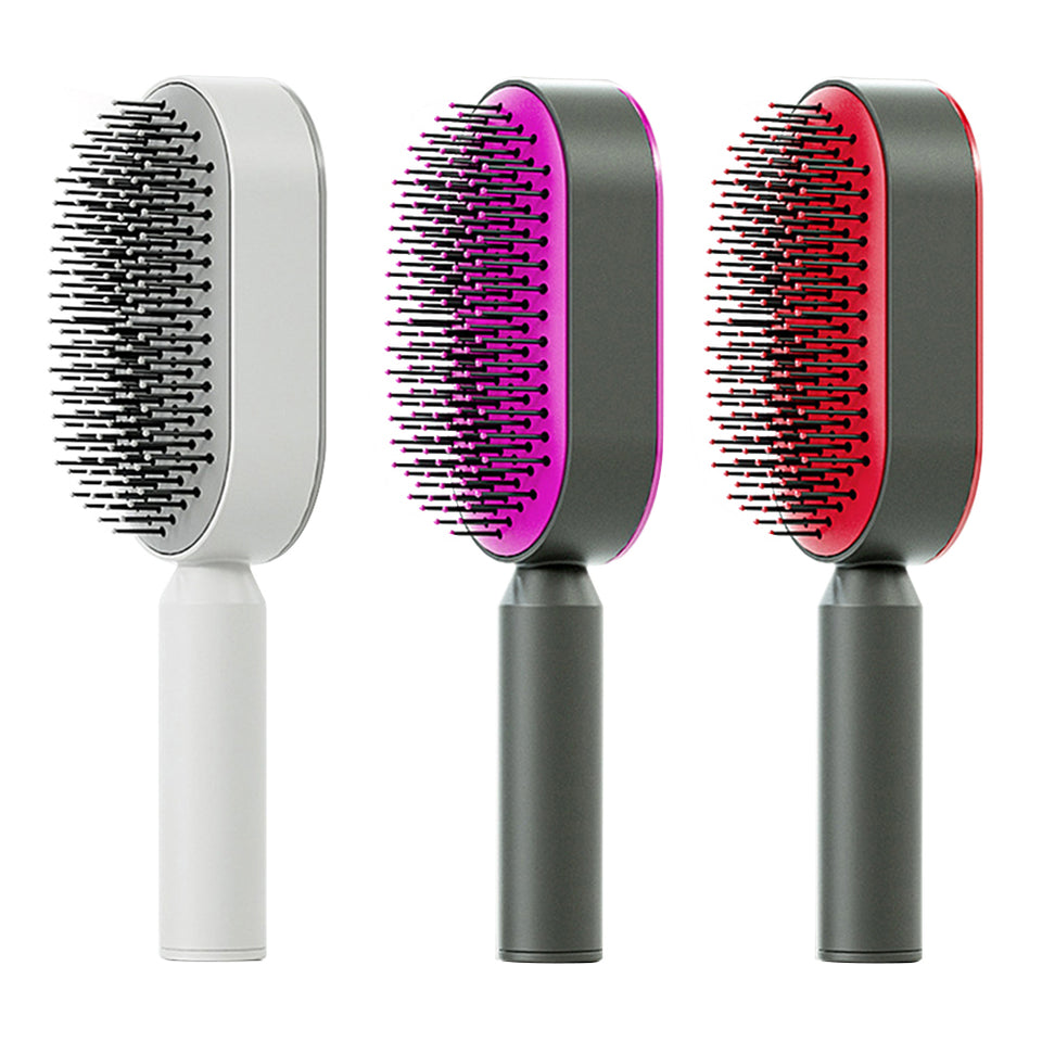 Self-Cleaning Hair Brush for Women – One-Key Cleaning, Anti-Static Hair Loss Comb - Hair Combs | Buy Online in UK
