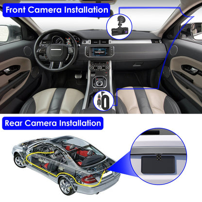 1Pc WiFi FHD 1080P Car Dash Cam – 3 Channels Front, Rear & Inside with Loop Recording & Reversing Visual - Dash Video Cameras | Buy Online in UK