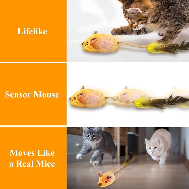 Interactive Cat Toys Mouse With LED Lights ForIndoor - Uncategorized | Buy Online in UK