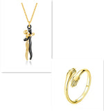 Love Hug Necklace Unisex Men Women Couple Jewelry Simple Temperament Clavicle Chain Valentine's Day Lover Gift