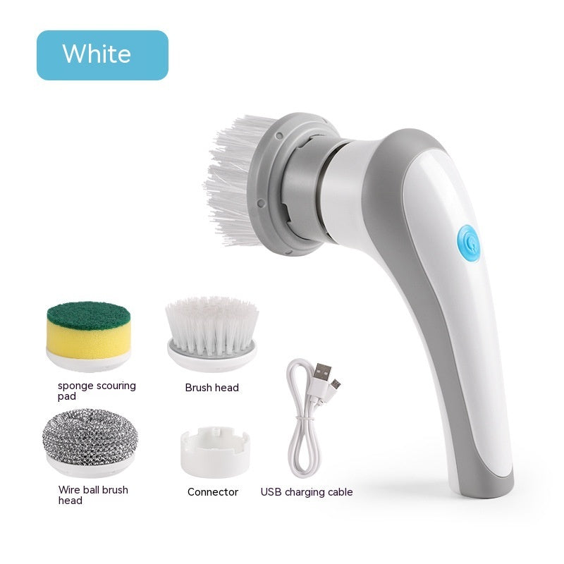 4‑in‑1 Electric Spinning Cleaning Brush – Cordless Handheld Scrubber for Home & Kitchen Cleaning - Scrub Brushes | Buy Online in UK