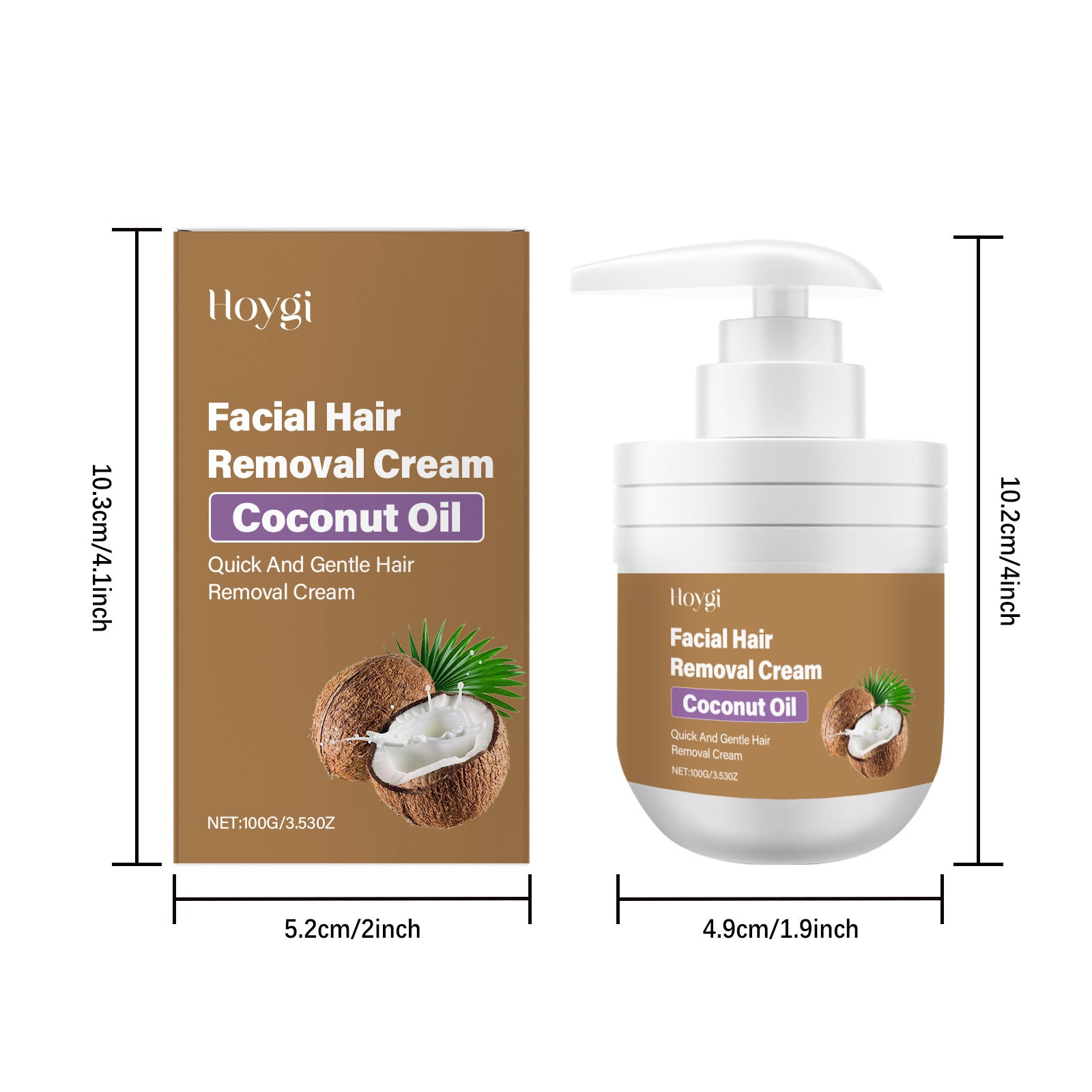 Coconut Facial Gentle Hair Removal Cream For Men And Women