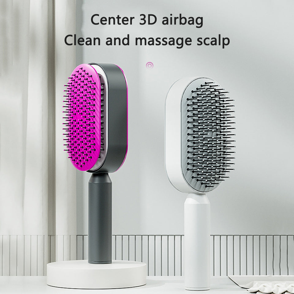 Self-Cleaning Hair Brush for Women – One-Key Cleaning, Anti-Static Hair Loss Comb - Hair Combs | Buy Online in UK