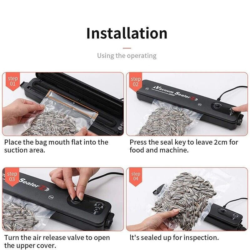 Vacuum Food Sealer Automatic Manual Sealer With 60 Bags UK - Vacuum Sealers | Buy Online in UK