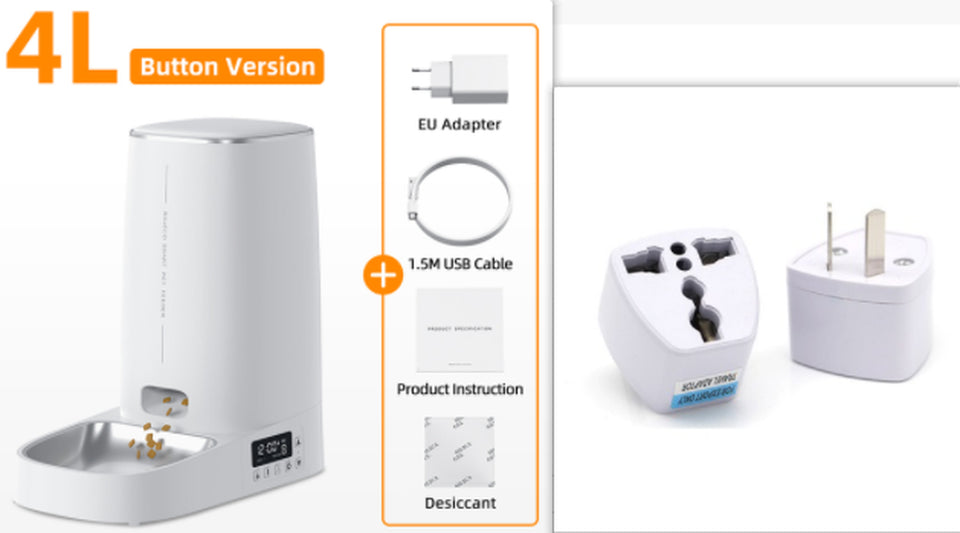 4L Automatic Pet Feeder Cat Food Dispenser Accessorie - Automatic Feeders | Buy Online in UK