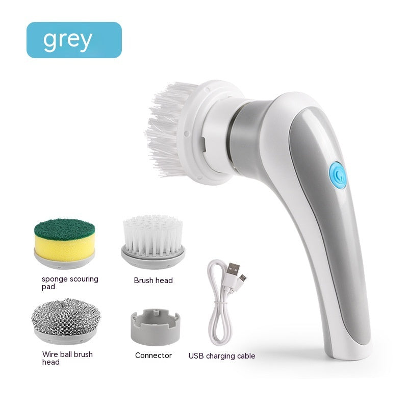 4‑in‑1 Electric Spinning Cleaning Brush – Cordless Handheld Scrubber for Home & Kitchen Cleaning - Scrub Brushes | Buy Online in UK