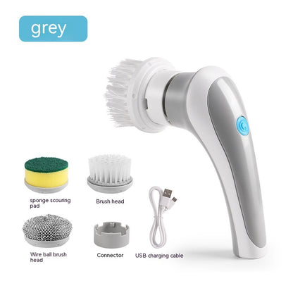 4‑in‑1 Electric Spinning Cleaning Brush – Cordless Handheld Scrubber for Home & Kitchen Cleaning - Scrub Brushes | Buy Online in UK