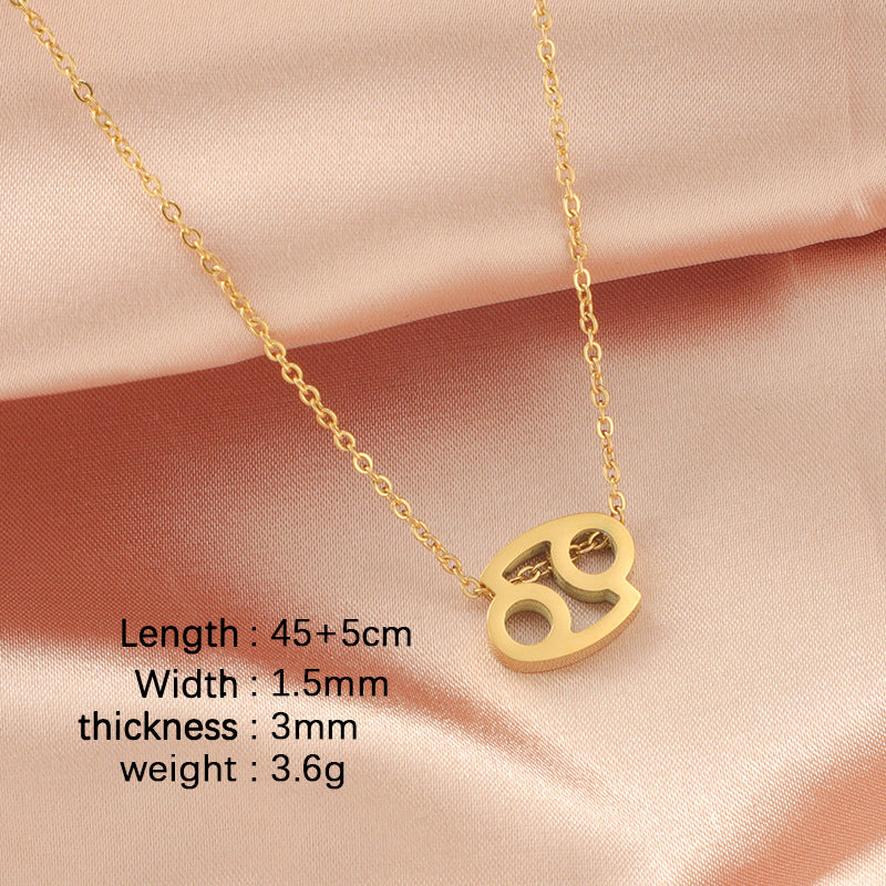 12 Zodiac Sign Collarbone Chain Necklace for Women
