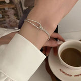 Geometric Knotted Half Bracelet for Women – Minimalist Open Cuff Bangle