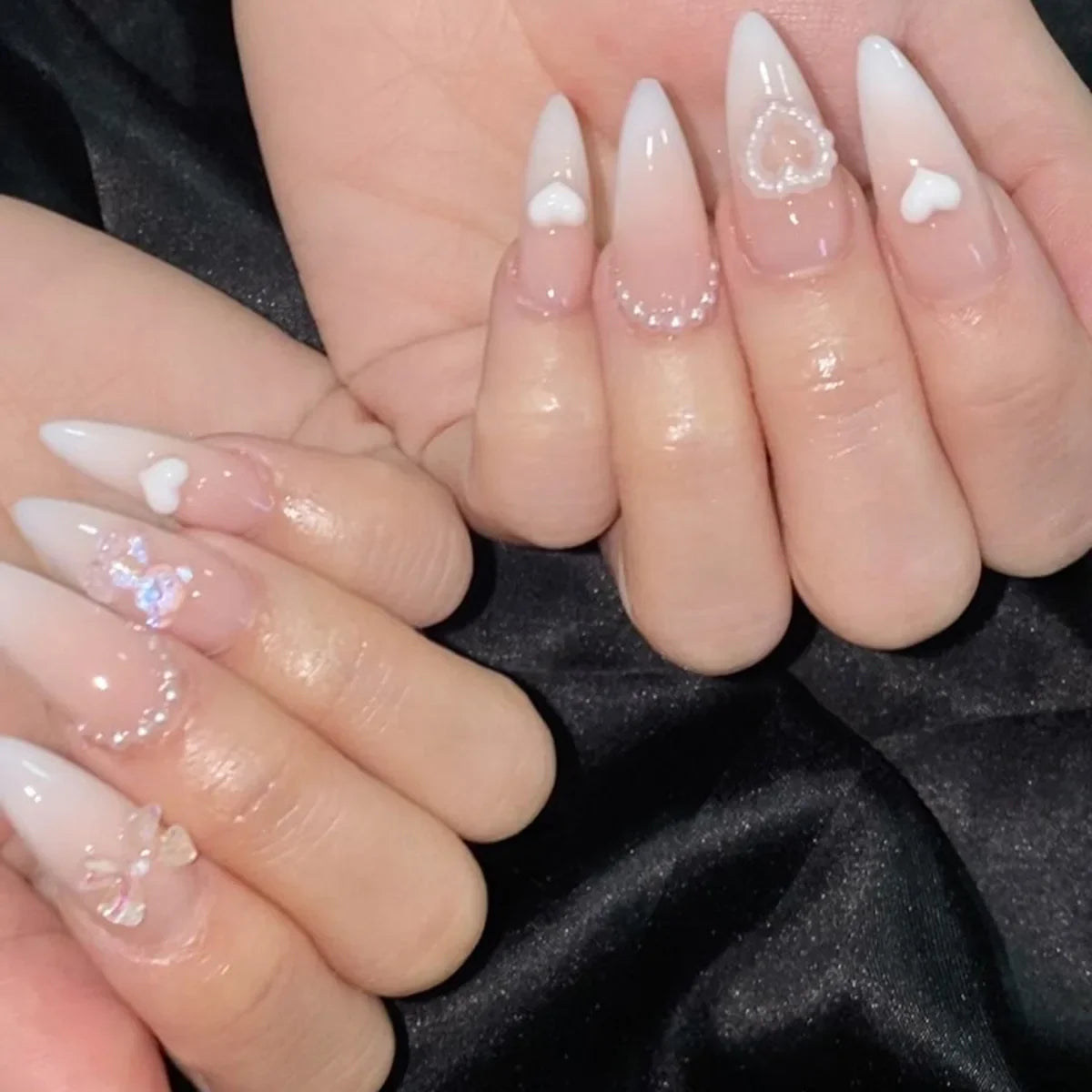 Medium-length Acrylic Almond Fake Nails-2