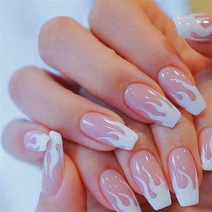 Medium-length Acrylic Almond Fake Nails-5