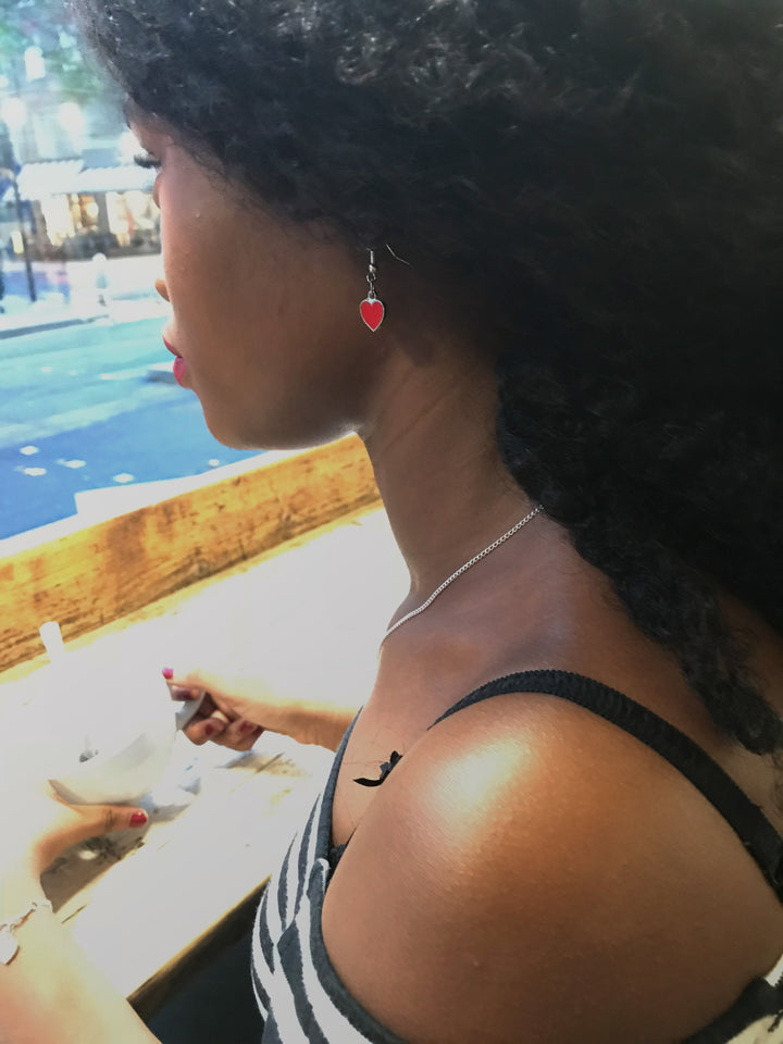 Classic Red Hearts Earrings, Playing Cards inspired Queen of Hearts | by lovedbynlanla-5