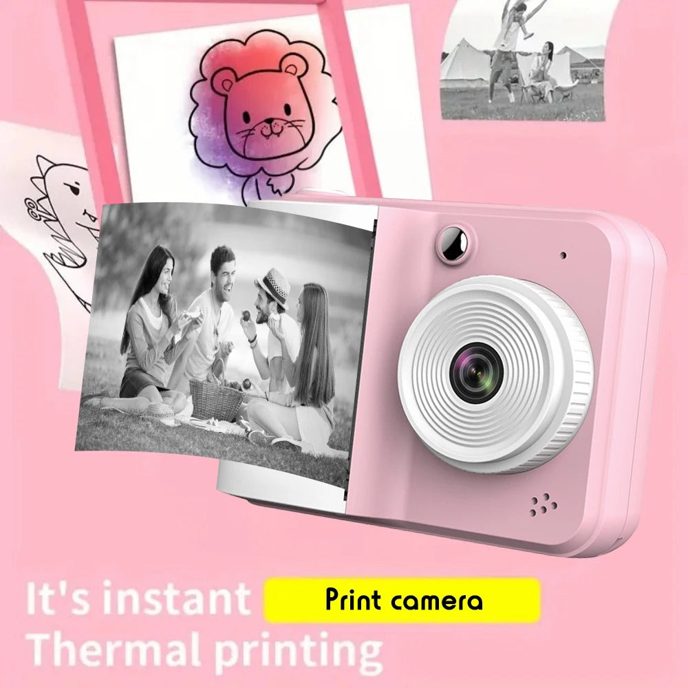 Thermal Print Camera HD 1080P Photo Printing Camera With 3 Rolls Print Paper - Pretend Electronics | Buy Online in UK