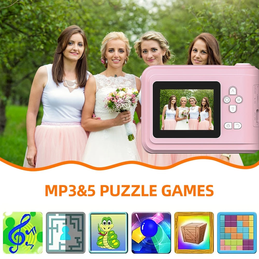 Thermal Print Camera HD 1080P Photo Printing Camera With 3 Rolls Print Paper - Pretend Electronics | Buy Online in UK