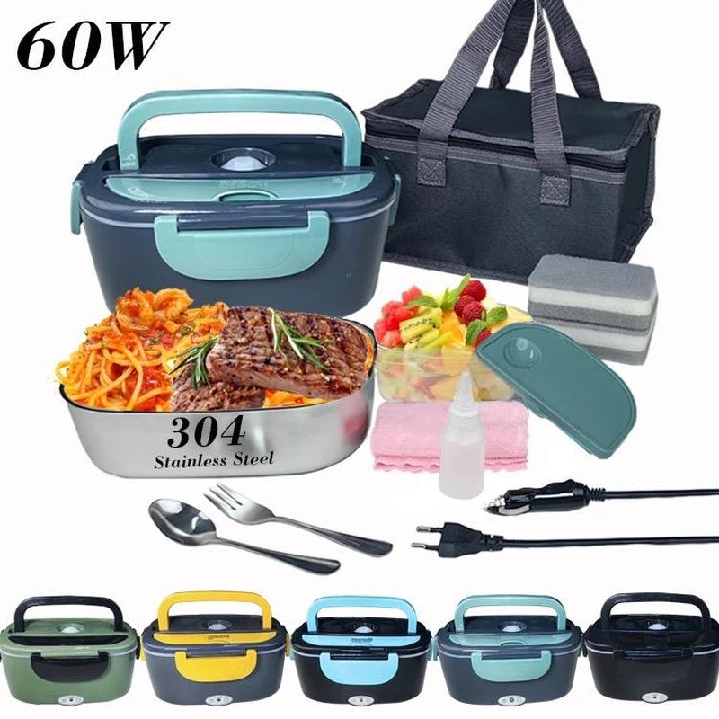 Electric Lunch Box Food Warmer for Home and Car - 1.5L Portable Heating Microwave - Food Warmers | Buy Online in UK
