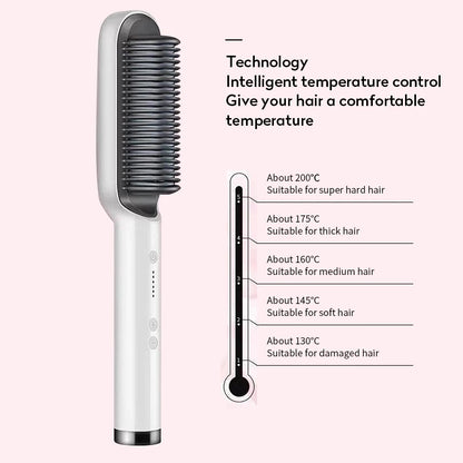 New 2-in-1 Hair Straightener & Curling Tong – Dual-purpose Electric Hair Brush - Straightening Brushes | Buy Online in UK