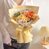 Rose and tulip knitted bouquet - Artificial Flowering Plants | Buy Online in UK