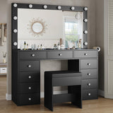 Makeup Vanity Desk With Adjustable Hollywood Illumination Mirror-1