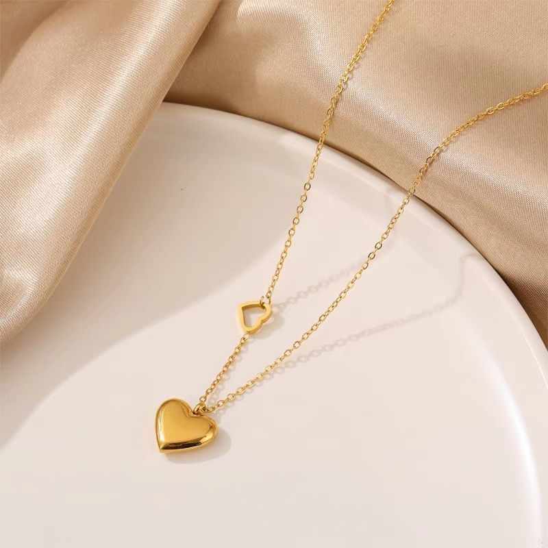 Buy Rose Gold Heart Necklace with White Zircon – Elegant Gift for Her in UK - High Quality Necklaces