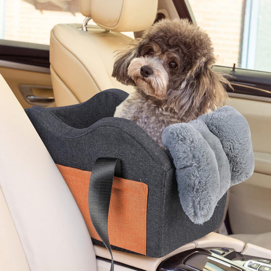 Dog Car Seat for Small Dog Center Console Seat Pet Booster Seat (Dark Gray) - Car Crates | Buy Online in UK