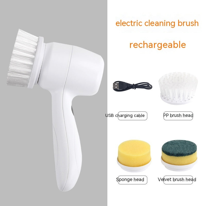 4‑in‑1 Electric Spinning Cleaning Brush – Cordless Handheld Scrubber for Home & Kitchen Cleaning - Scrub Brushes | Buy Online in UK