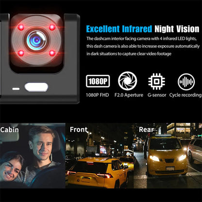 Car Dual Lens Dash Cam HD 1080P Front & Rear Inside Video Recorder with G-Sensor - Dash Video Cameras | Buy Online in UK