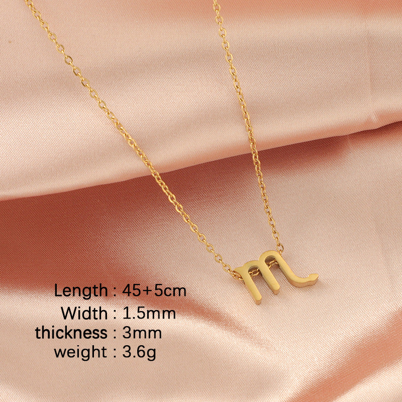12 Zodiac Sign Collarbone Chain Necklace for Women