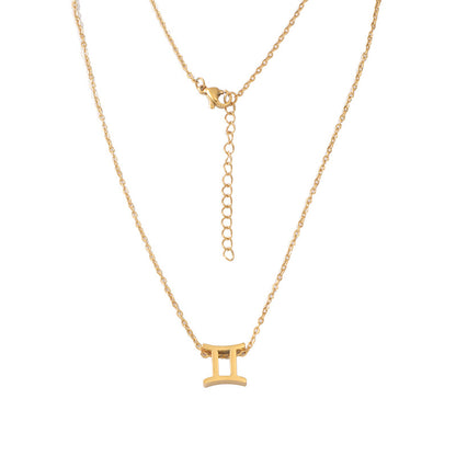 12 Zodiac Sign Collarbone Chain Necklace for Women
