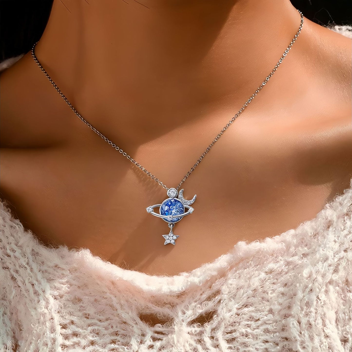 Fashionable Rhinestone Pendant Necklace for Women UK product image