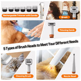 Dog Grooming Kit, Rechargeable Hair Trimmer, 12000Pa 5 Modes Suction 99% Pet Hair,11 Tools - Trimmers | Buy Online in UK