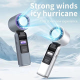 Violent Ice Cooling Fan Handheld Portable Fan Rechargeable Speed Ice Cooling Handheld Small Fan High Speed Folding Neck Type Fan
