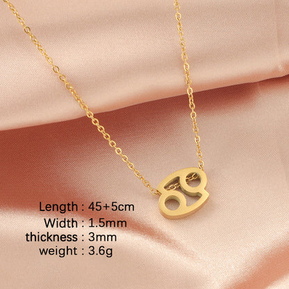 12 Zodiac Sign Collarbone Chain Necklace for Women