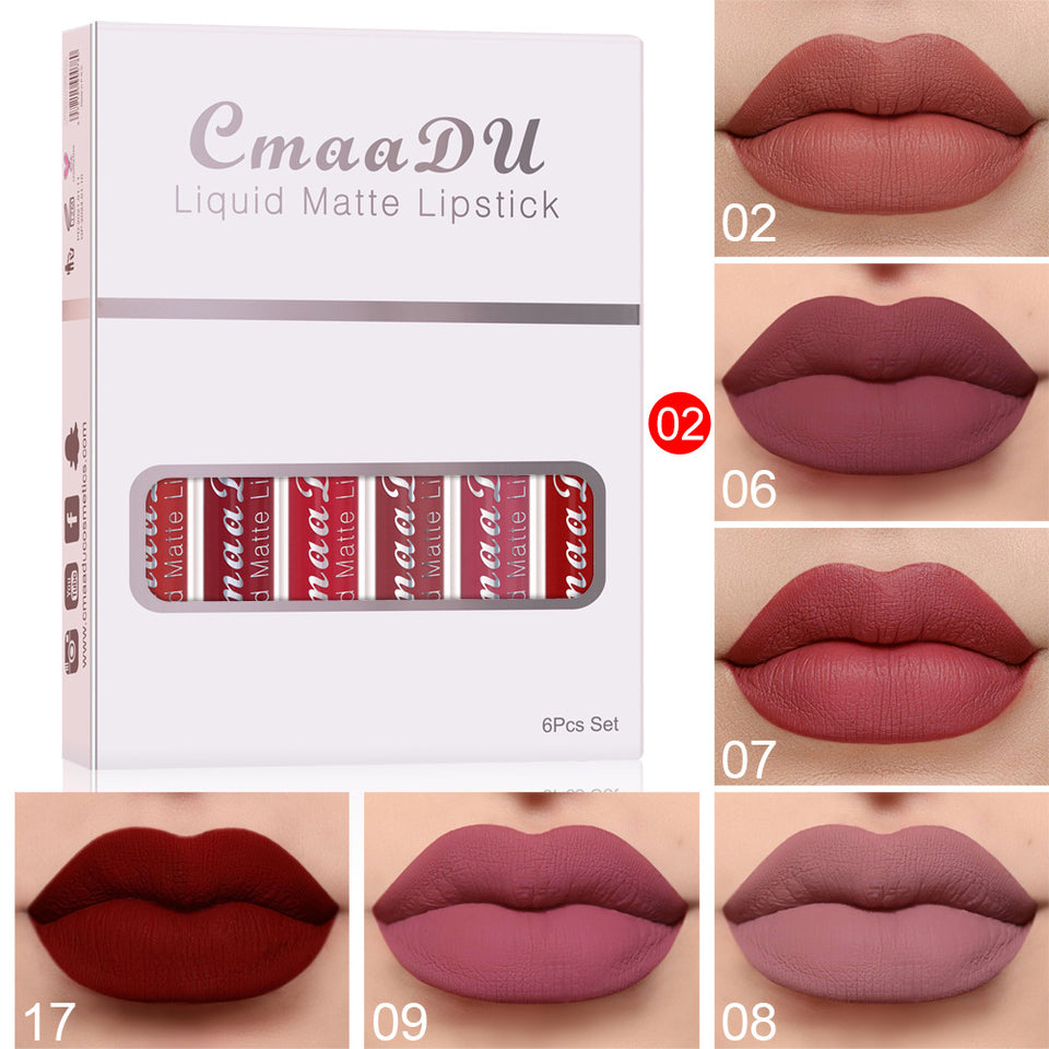 6 Boxes Matte Non-stick Waterproof Lipstick – Long Lasting Lip Gloss Set - Lipsticks | Buy Online in UK