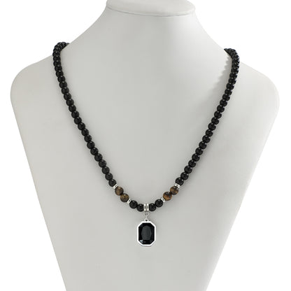 Geometric Beaded Necklace for Men - Necklaces | Buy Online in UK