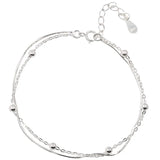 925 Silver Double-Layer Snake Chain Bracelet - Bracelets | Buy Online in UK