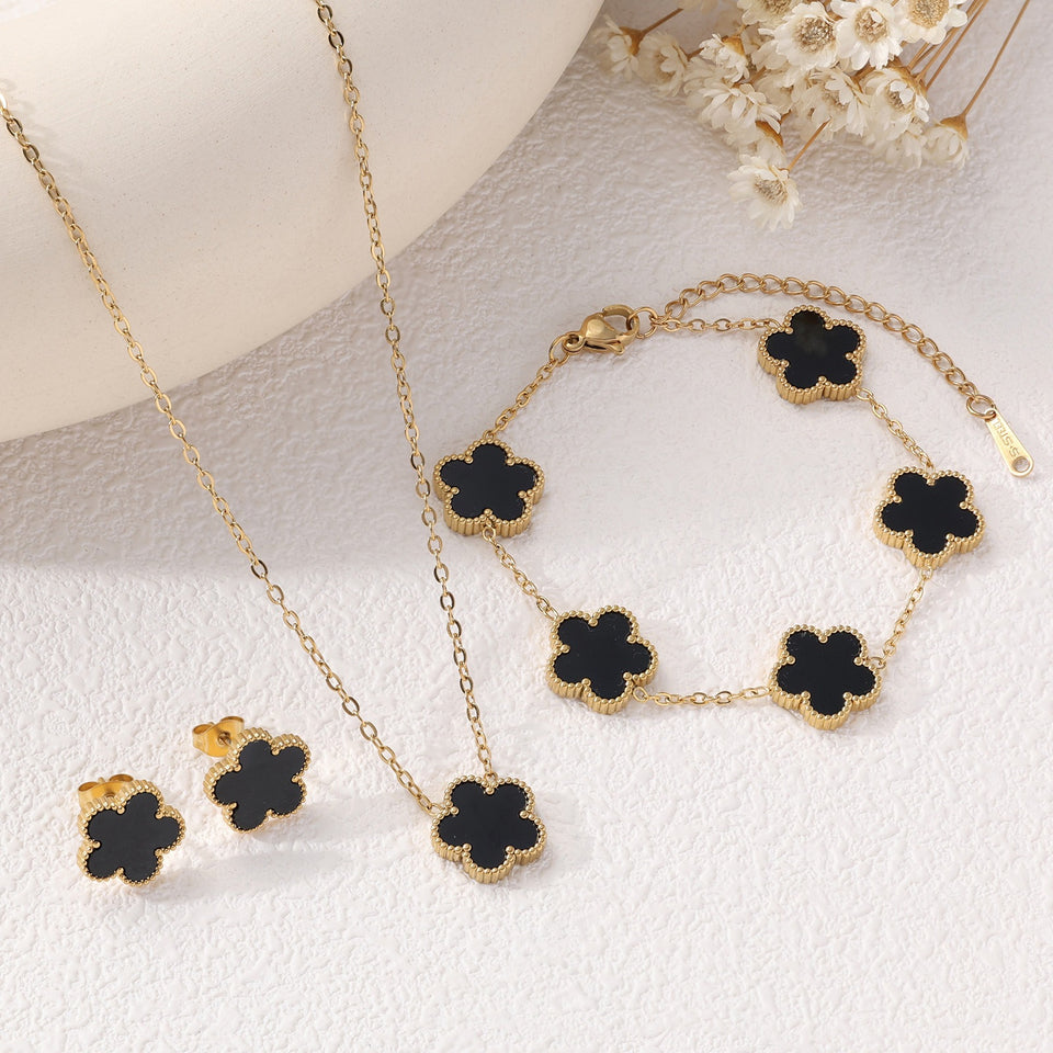 Clover Five-Petal Bracelet Jewelry – Lucky Flower Charm Bracelet for Women