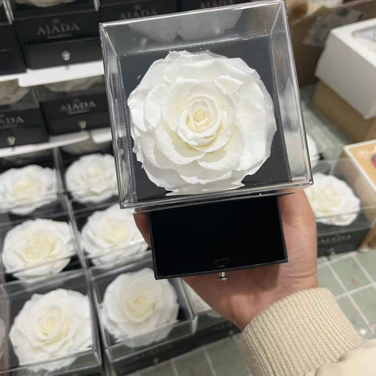 Buy Eternal Rose Jewelry Box with Hidden Necklace Drawer – Valentine Gift for Women in UK - High Quality Jewelry Boxes
