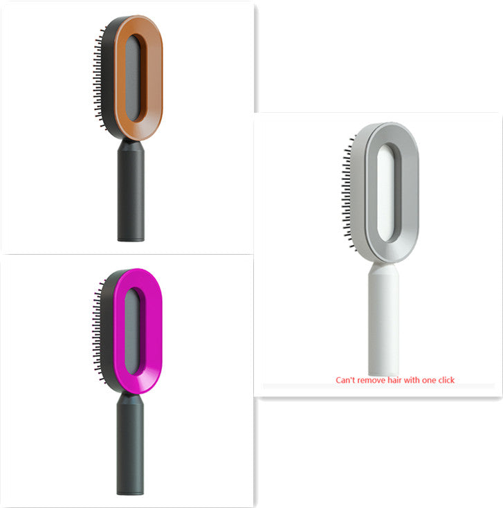 Self-Cleaning Hair Brush for Women – One-Key Cleaning, Anti-Static Hair Loss Comb - Hair Combs | Buy Online in UK