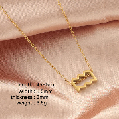 12 Zodiac Sign Collarbone Chain Necklace for Women