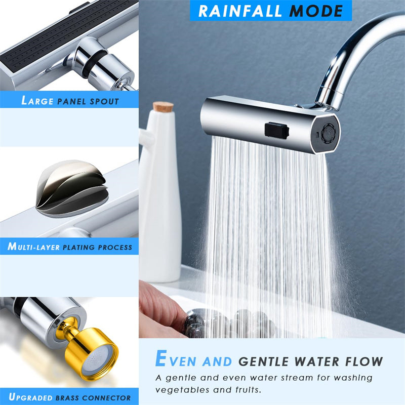 Universal Rotating Waterfall Faucet Nozzle – Splash‑Proof Bubbler Extension for Kitchen Sink - Faucet Accessories | Buy Online in UK