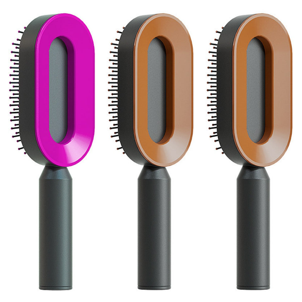 Self-Cleaning Hair Brush for Women – One-Key Cleaning, Anti-Static Hair Loss Comb - Hair Combs | Buy Online in UK
